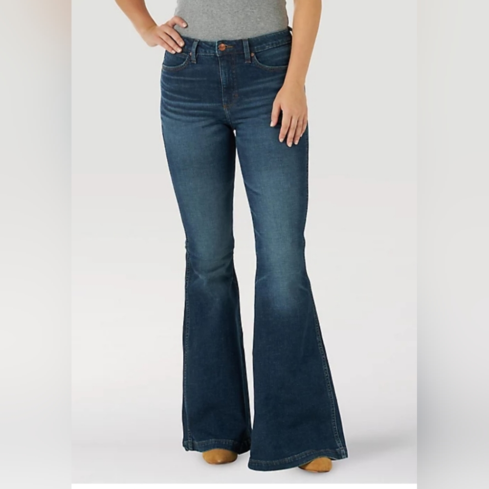 Wrangler Retro Women's Hise Rise Trumpet Flare Jeans Sz.32 Pre-Owned